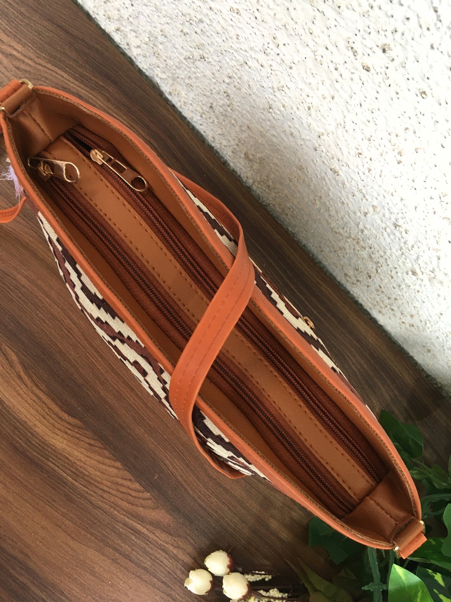 Minsk - 3 zip- Big size - Sling Bag - Brown Wave