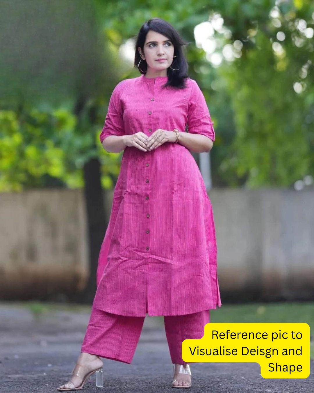 Katha Work - Dessert Yellow - Cord Set - Pure Cotton