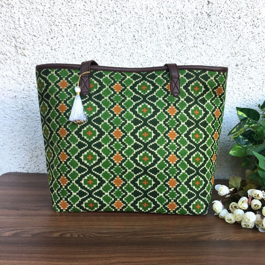 Green Yellow Patola - Printed Tote Bag