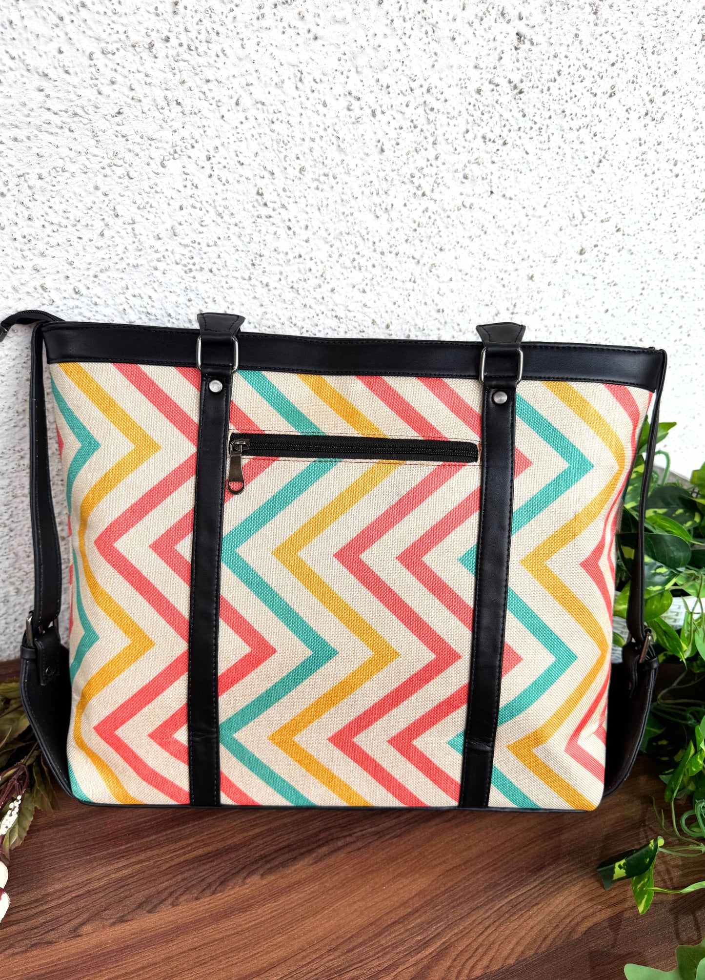 Multi Wave - Office & College Tote Bag with Laptop Compartment