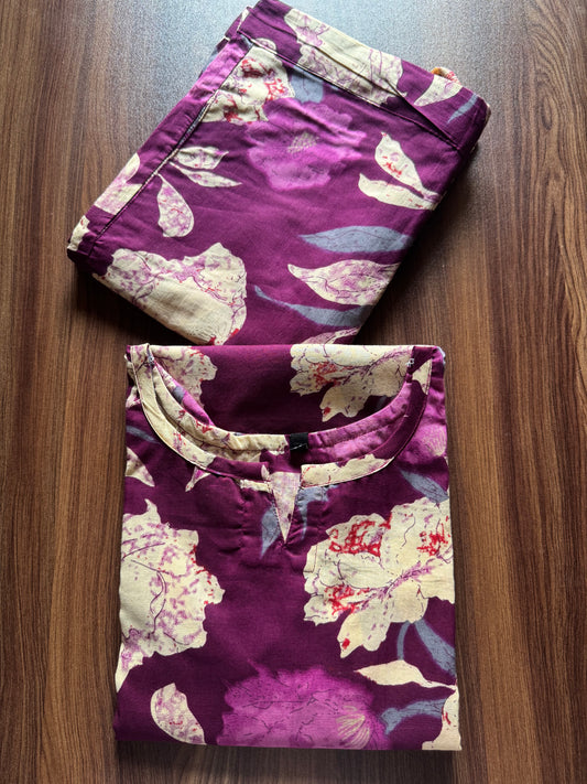 Mix Flower New Purple - Cord Set - Pure Cotton