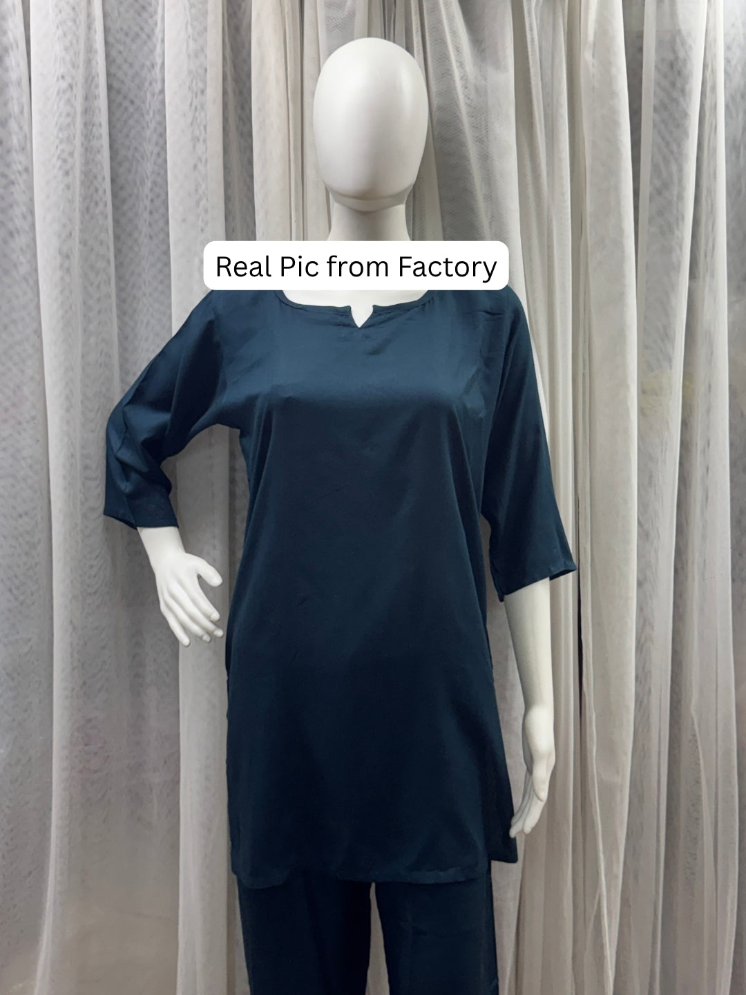 Plain Persian Blue - Cord Set - Soft Rayon
