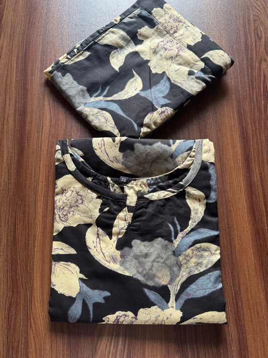 Mix Flower Black- Cord Set - Pure Cotton