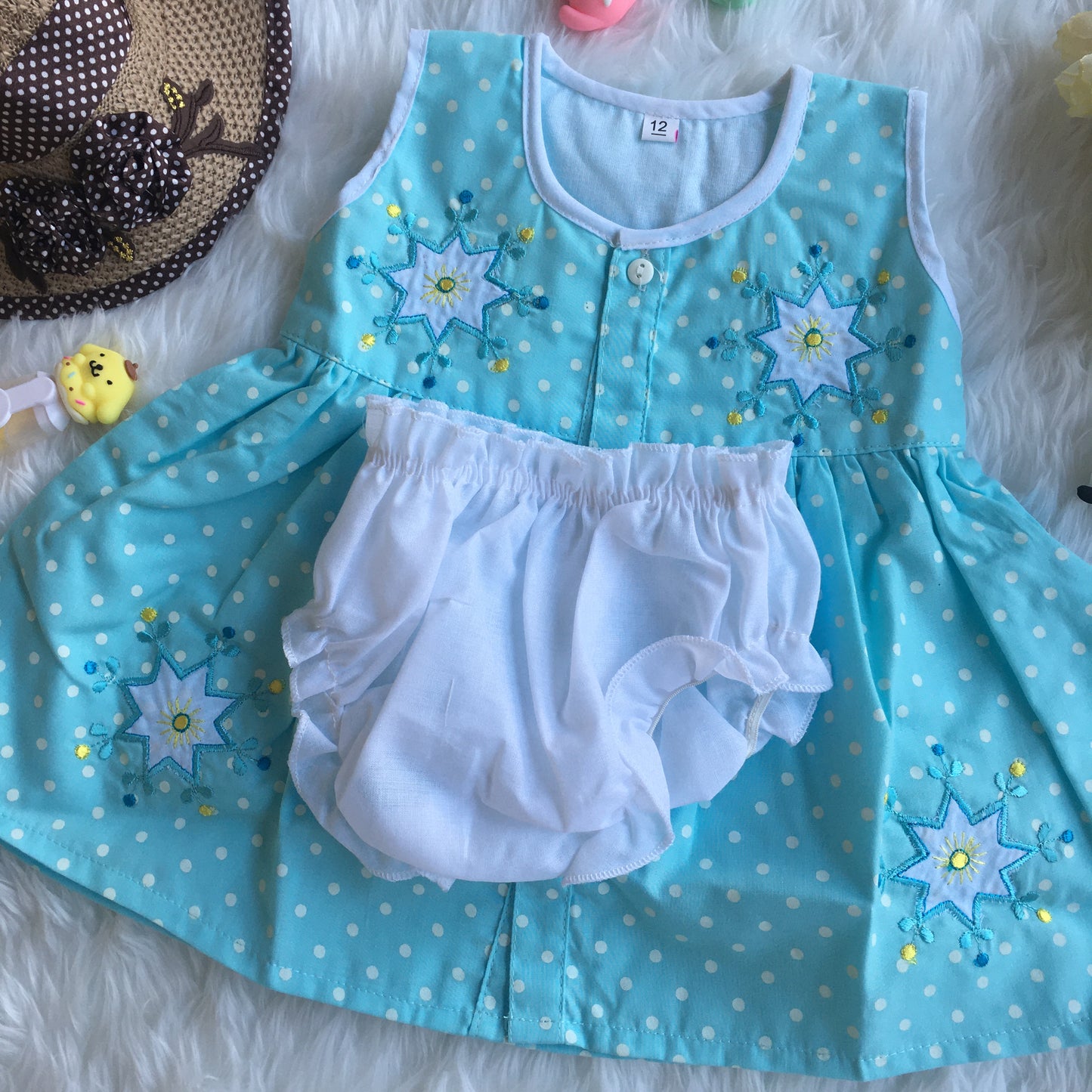 Baby Frock - Dno 816 - Sky Blue