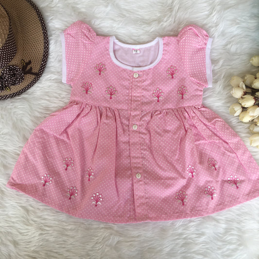 Baby Frock - A816 - Baby Pink