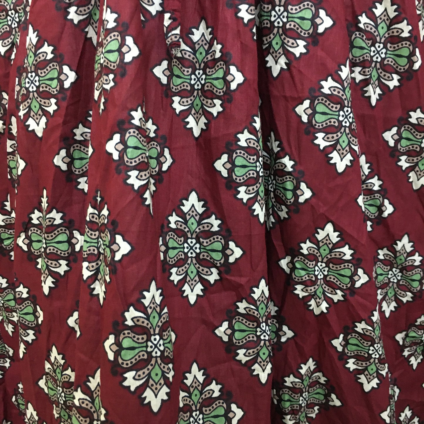 Maternity / Feeding Zips - Kaftan - Free Size - Pure Cotton - Maroon Dessert Flower