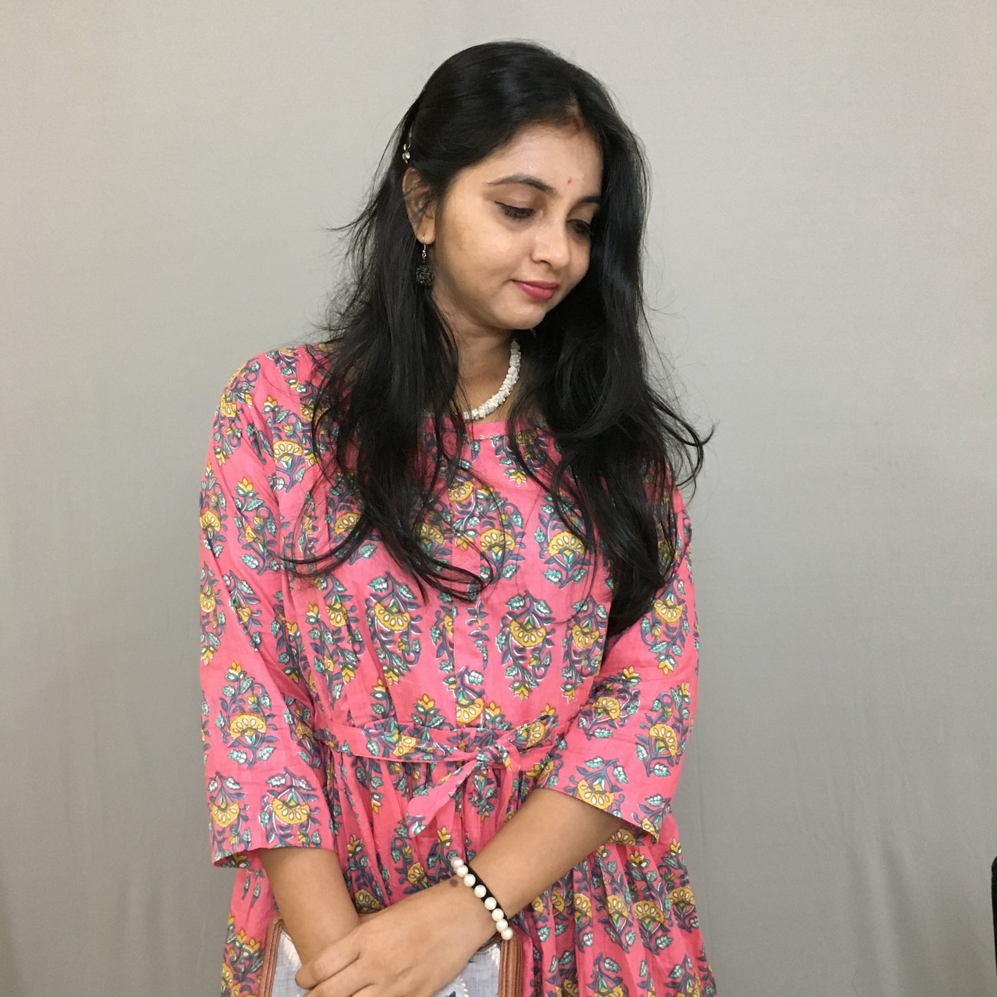 Maternity Kurti with Feeding Zips - Pure Cotton - Dno - 38 - Raani