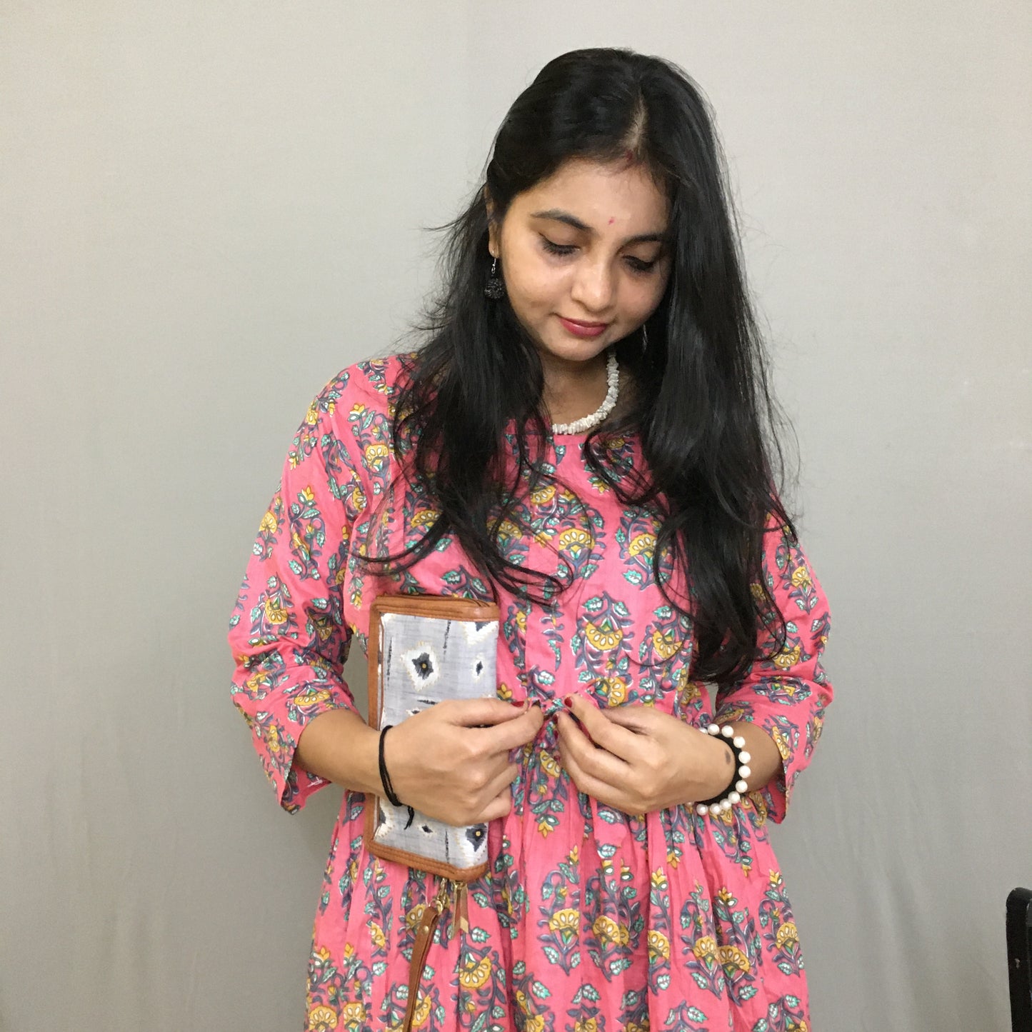 Maternity Kurti with Feeding Zips - Pure Cotton - Dno - 38 - Raani