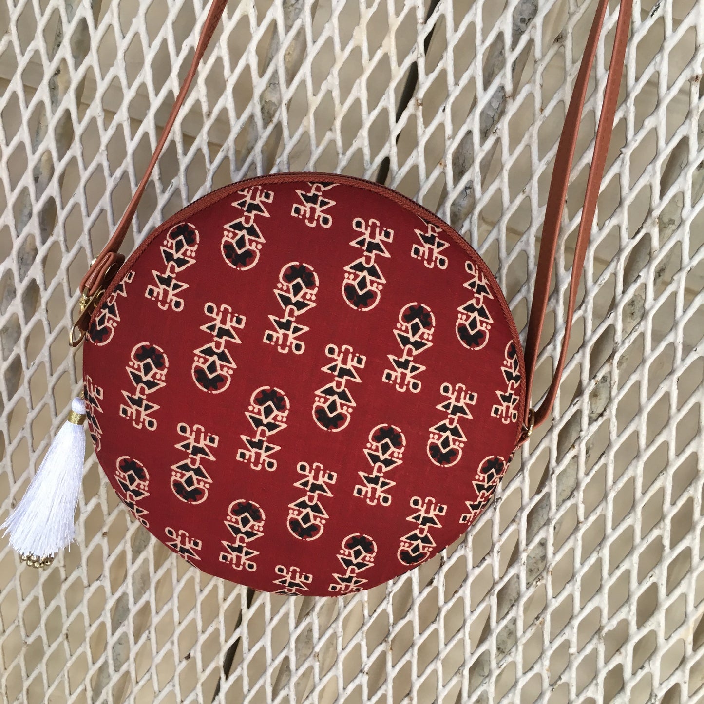 Maroon Ajrakh - Round sling - small size