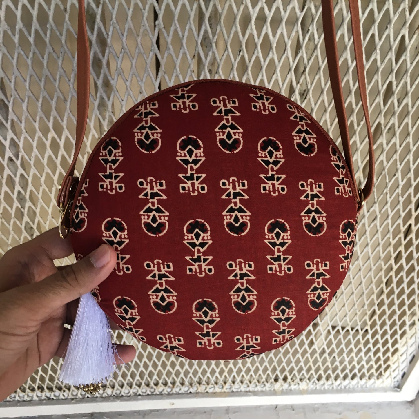 Maroon Ajrakh - Round sling - small size