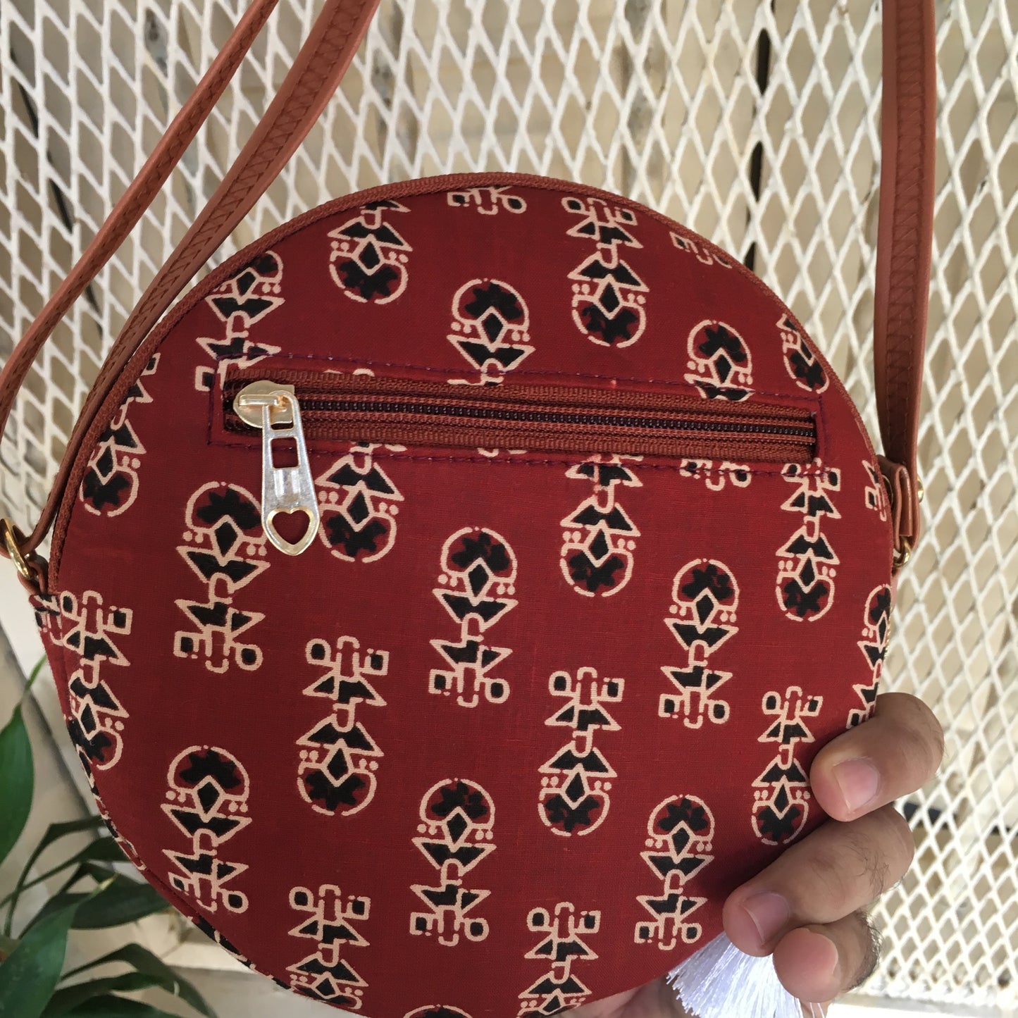 Maroon Ajrakh - Round sling - small size