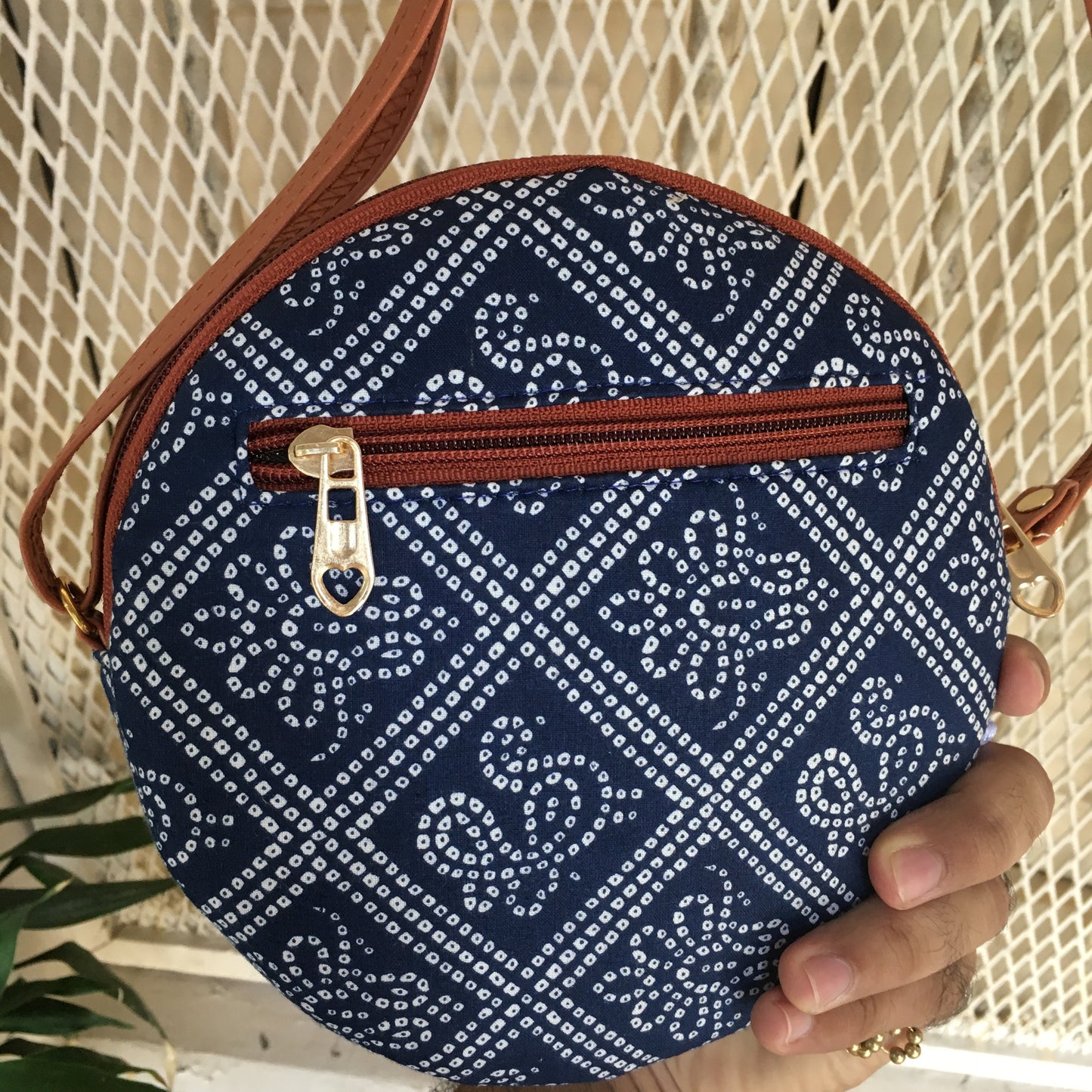 Blue Bandhani - Round sling - small size