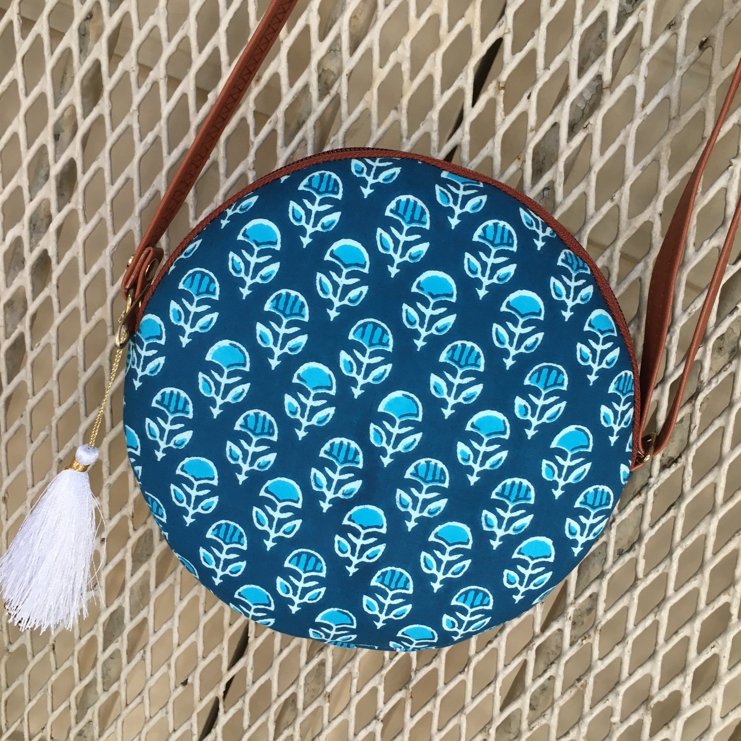 Blue Firozi Flower - Round sling - small size
