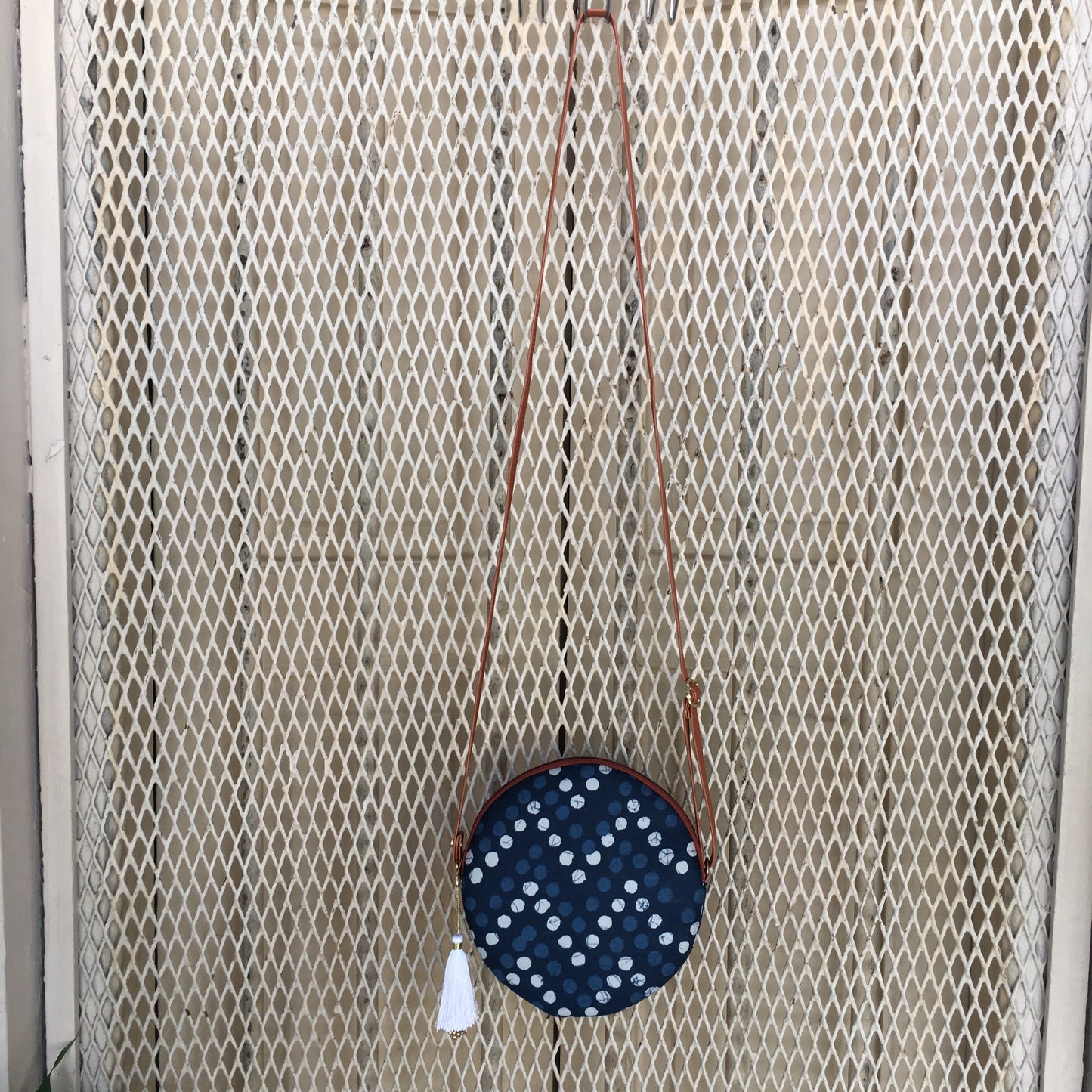 Peacock Blue Polka Print - Round sling - small size