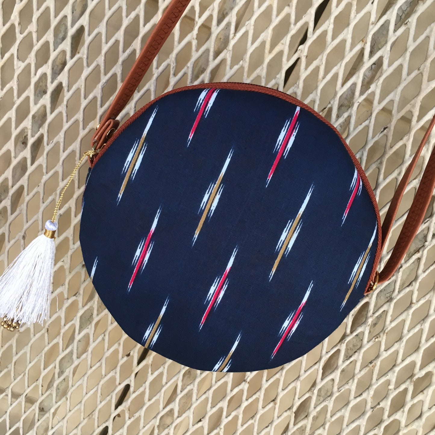 Blue Ikkat Print - Round sling - small size