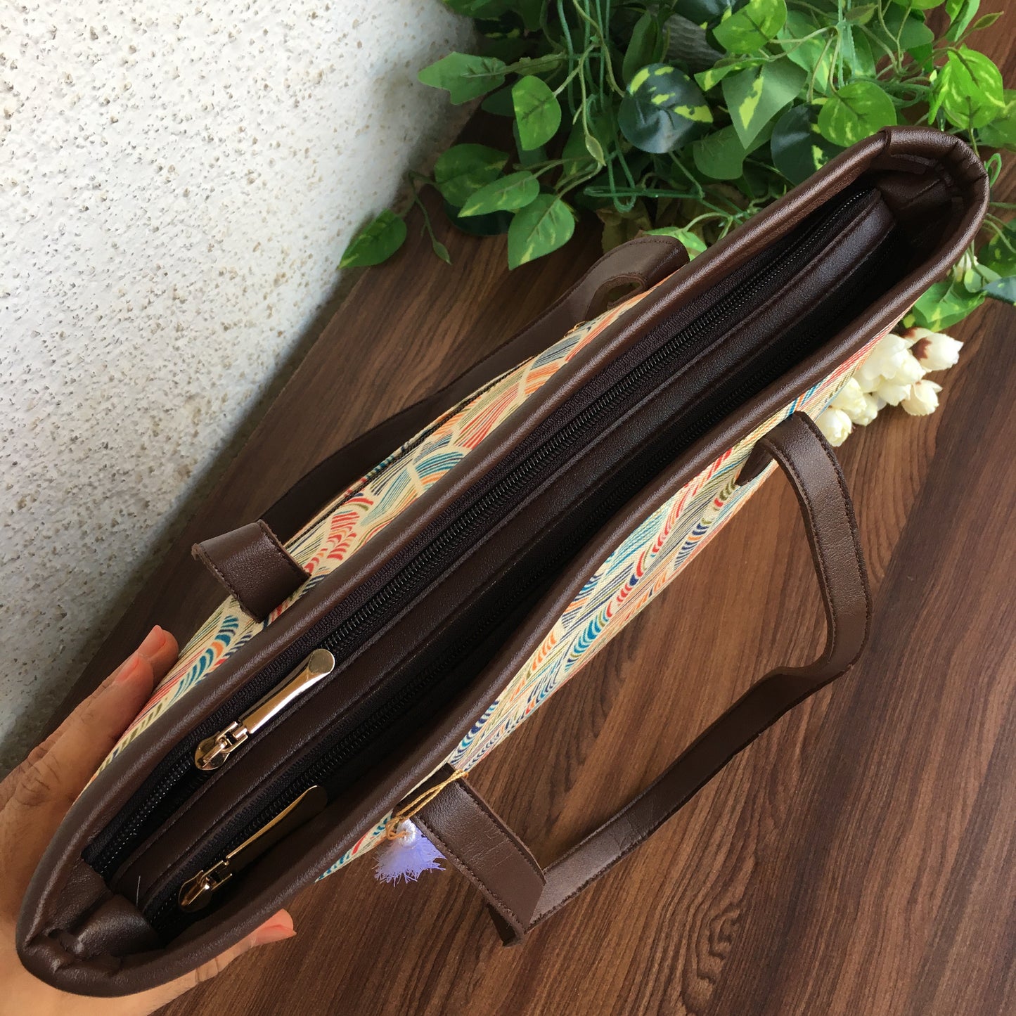 Multi Colour Leaves - Printed Tote Bag