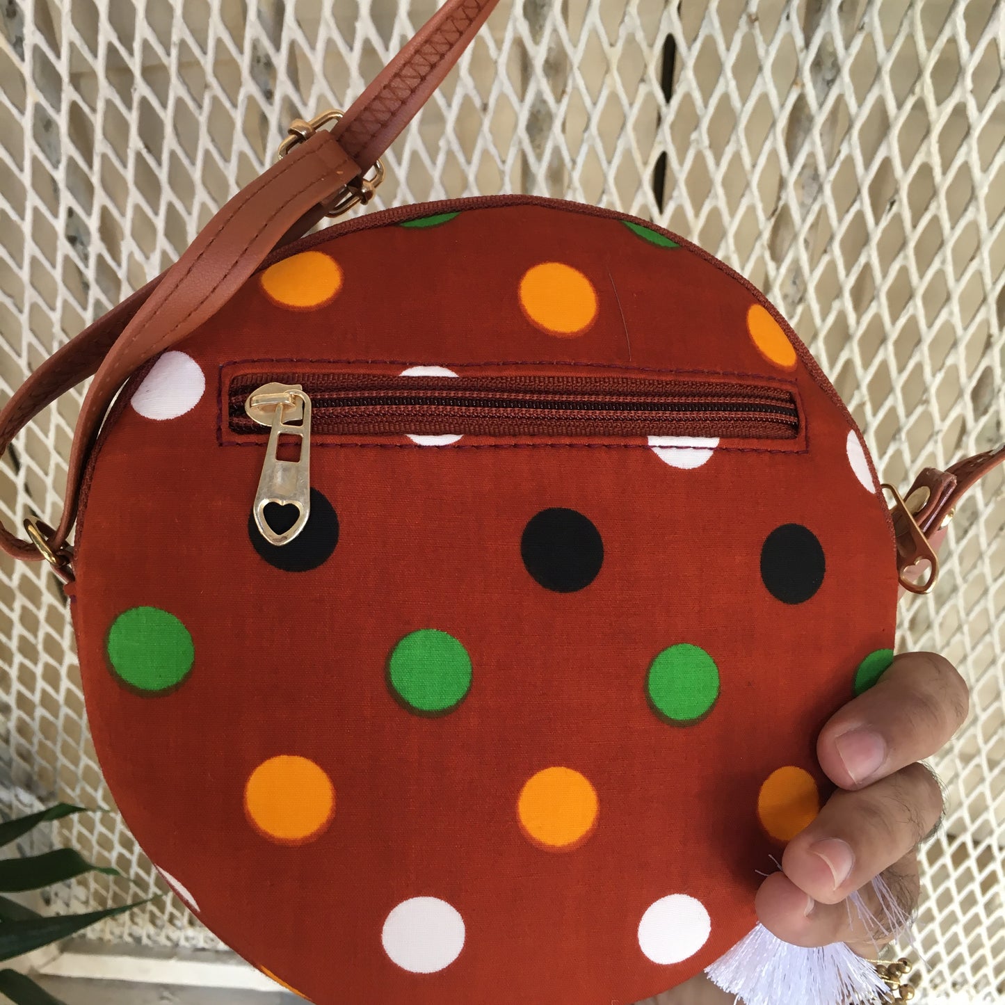 Brown Polka Dot - Round sling - small size