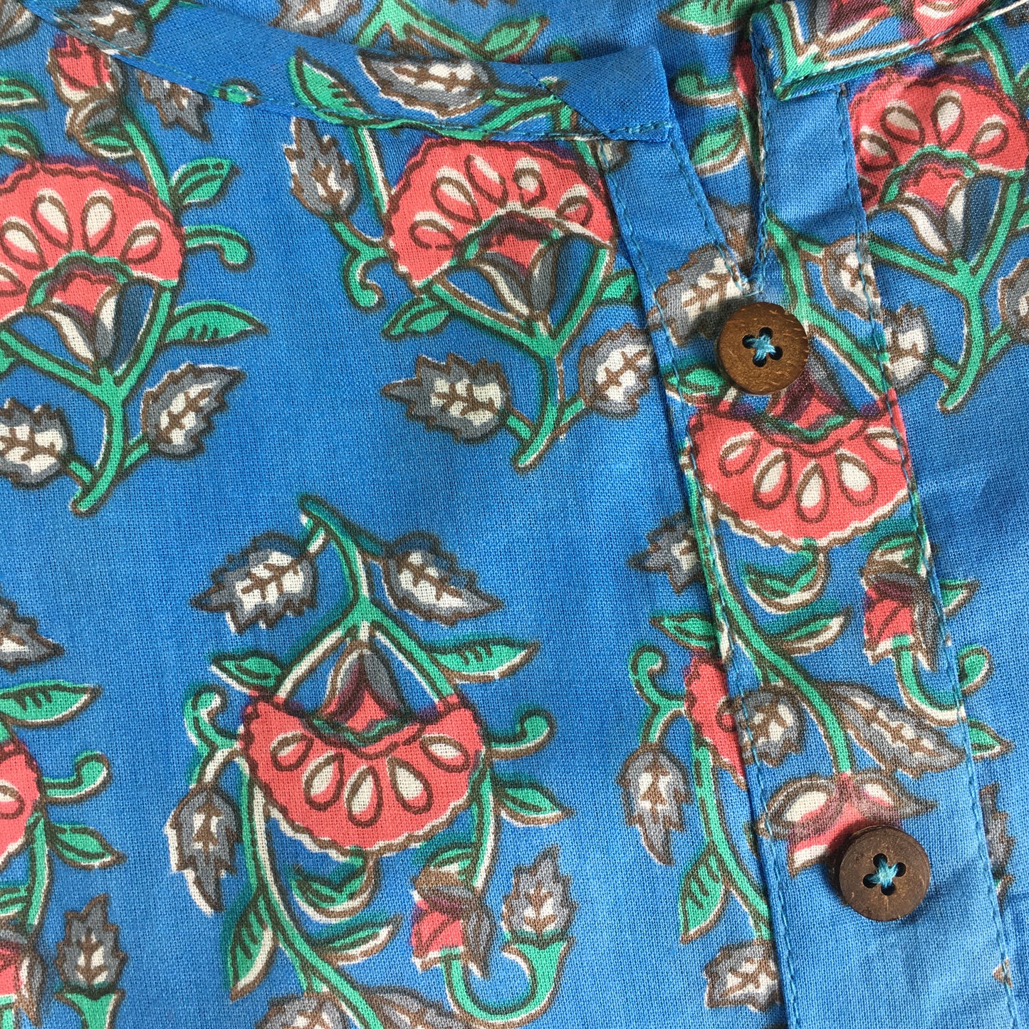Pure Cotton - Short Kurti - Dno - 38 - Sky Blue
