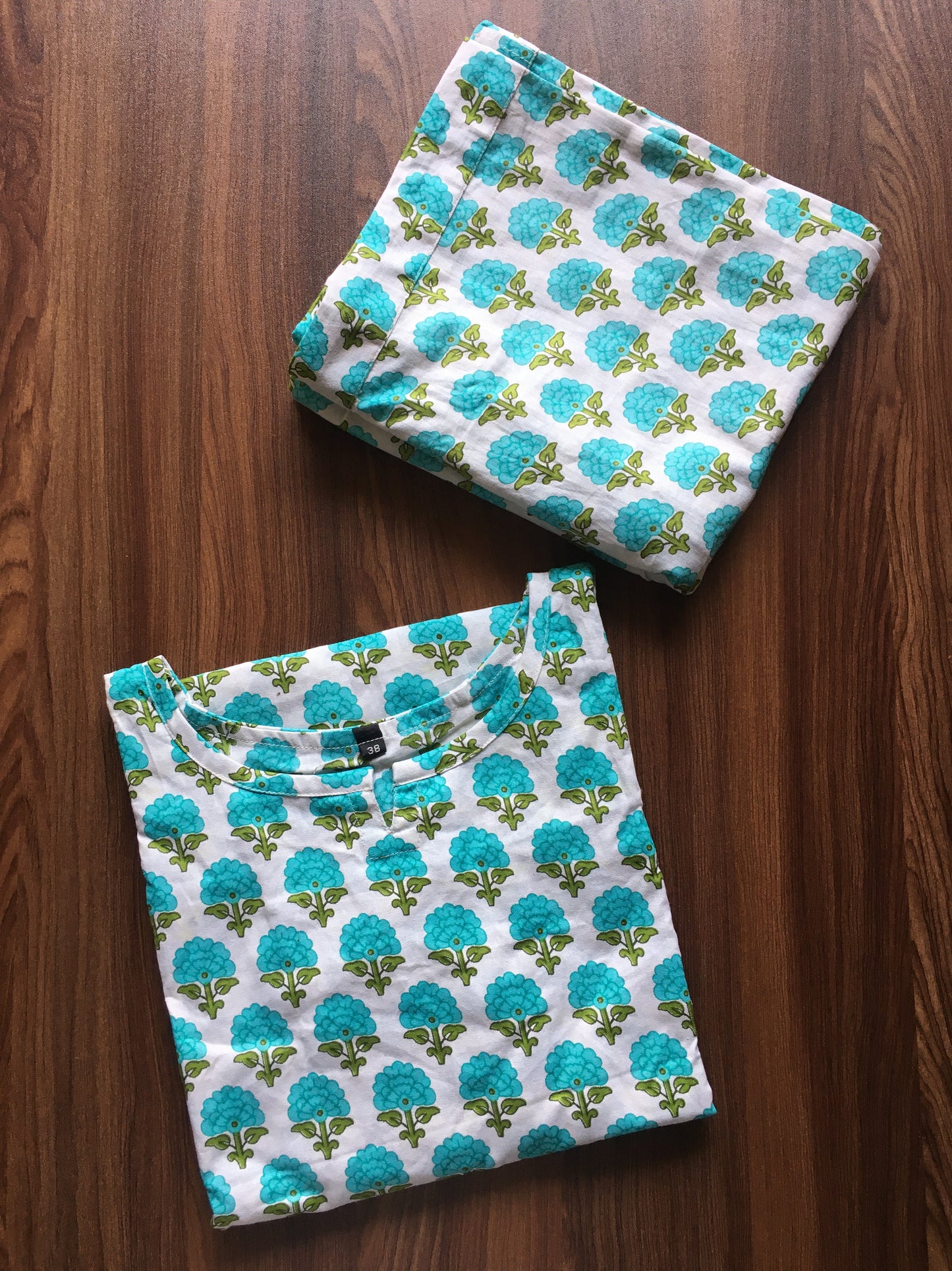 Off White Sea Green - Cord Set - Pure Cotton