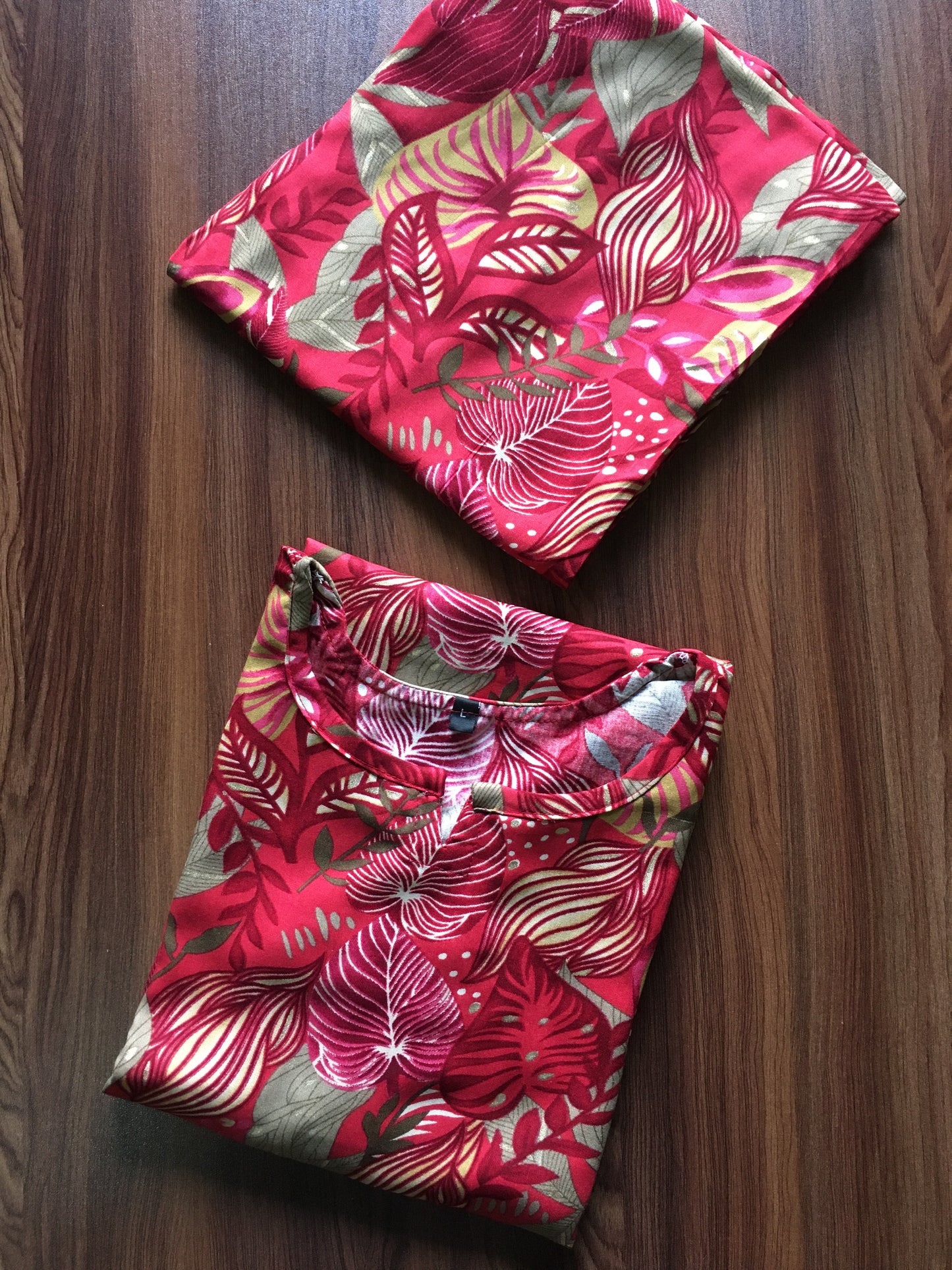 Forrest - Grey Pink Maroon - Cord Set - Soft Rayon