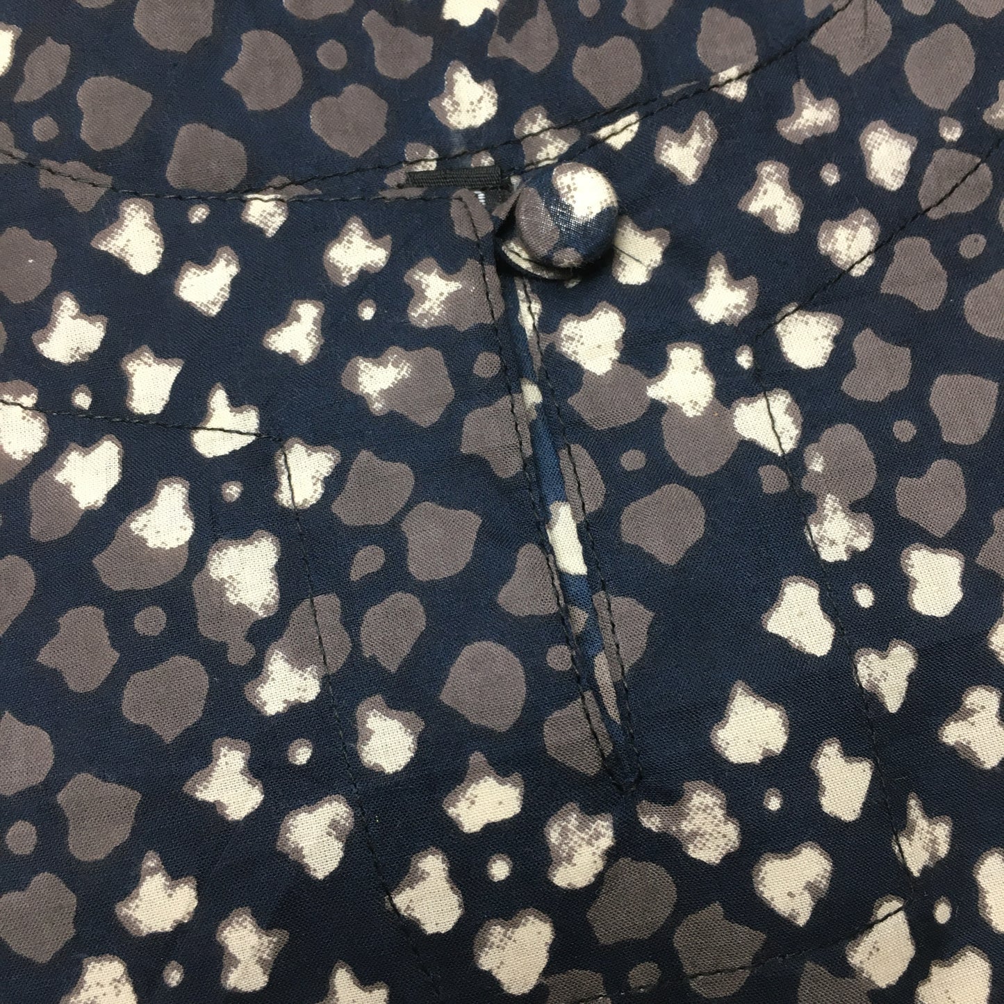 Knee Length Kurti - Pure Cotton - Blue white Dots