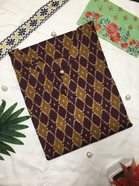 Knee Length Kurti - Pure Cotton - Purple Honey