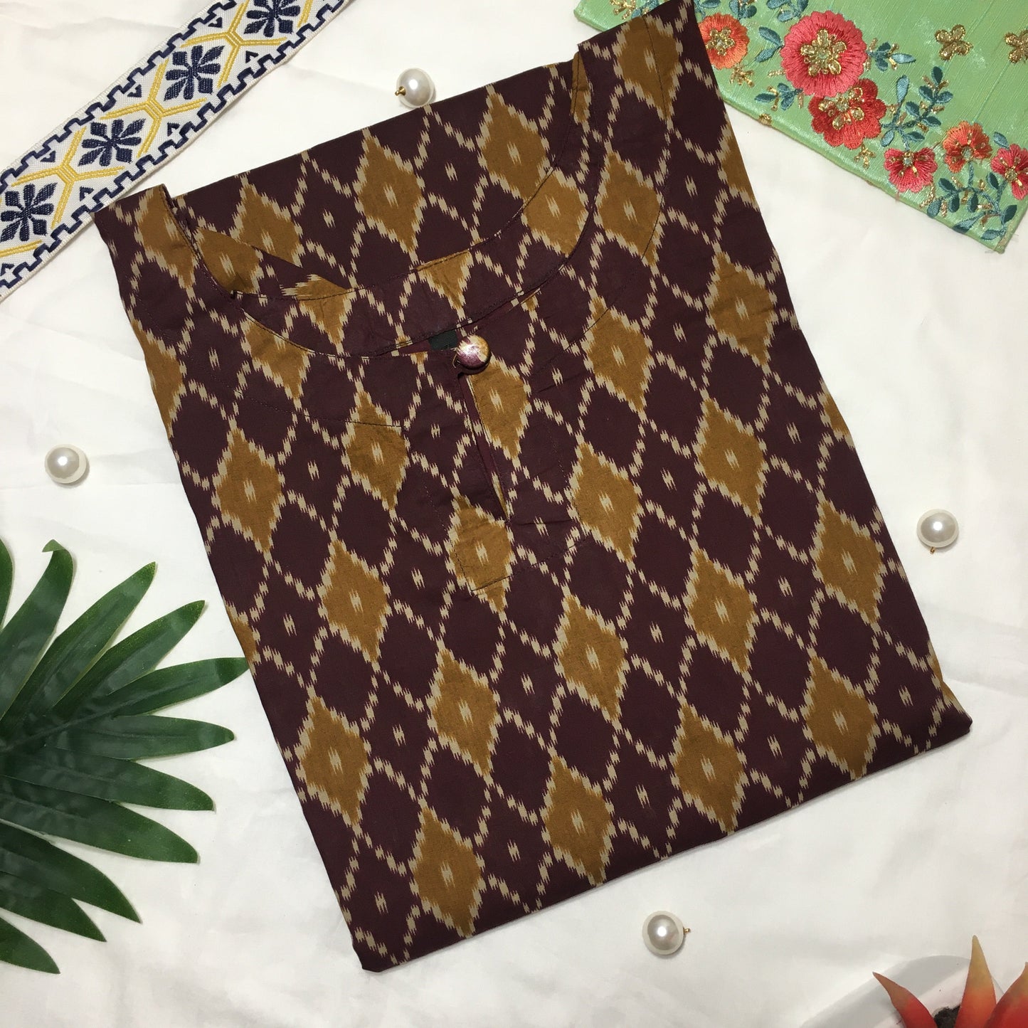 Knee Length Kurti - Pure Cotton - Purple Honey