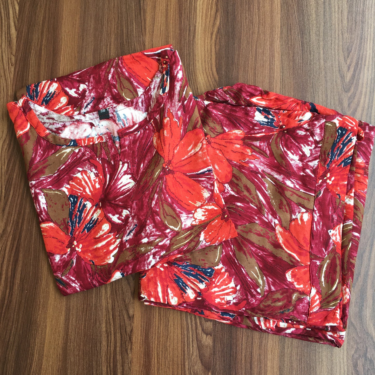 Floral Wine - Cord Set - Soft Rayon