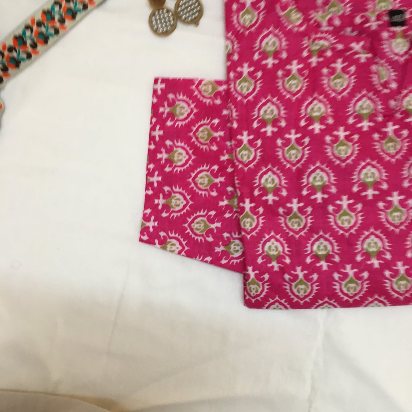 Pure Cotton - Short Kurti - Dno - 39 - Pink