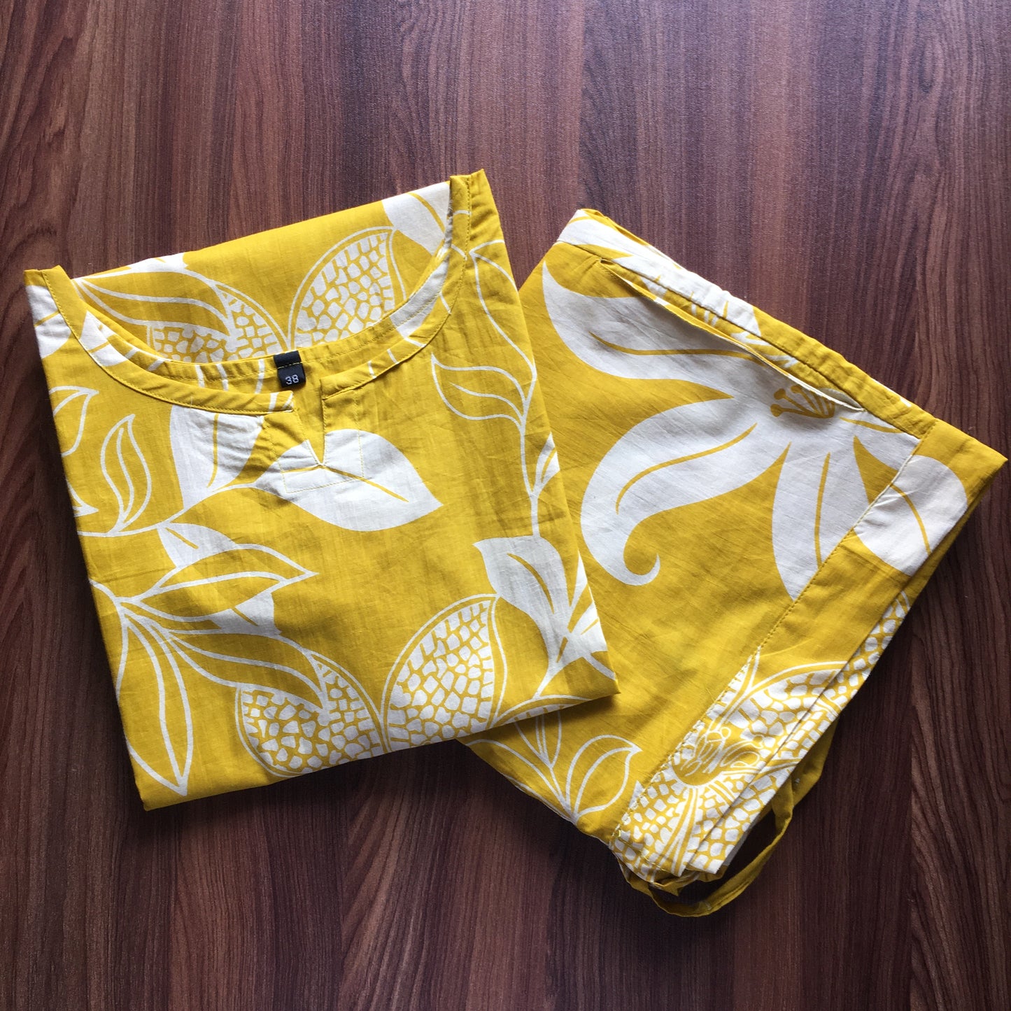 Lily Flower - Yellow - Cord Set - Pure Cotton
