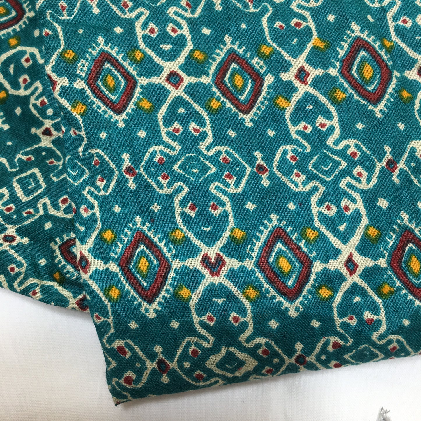 Pure Cotton - Short Kurti - Kalamkari Ajrakh - Firozi