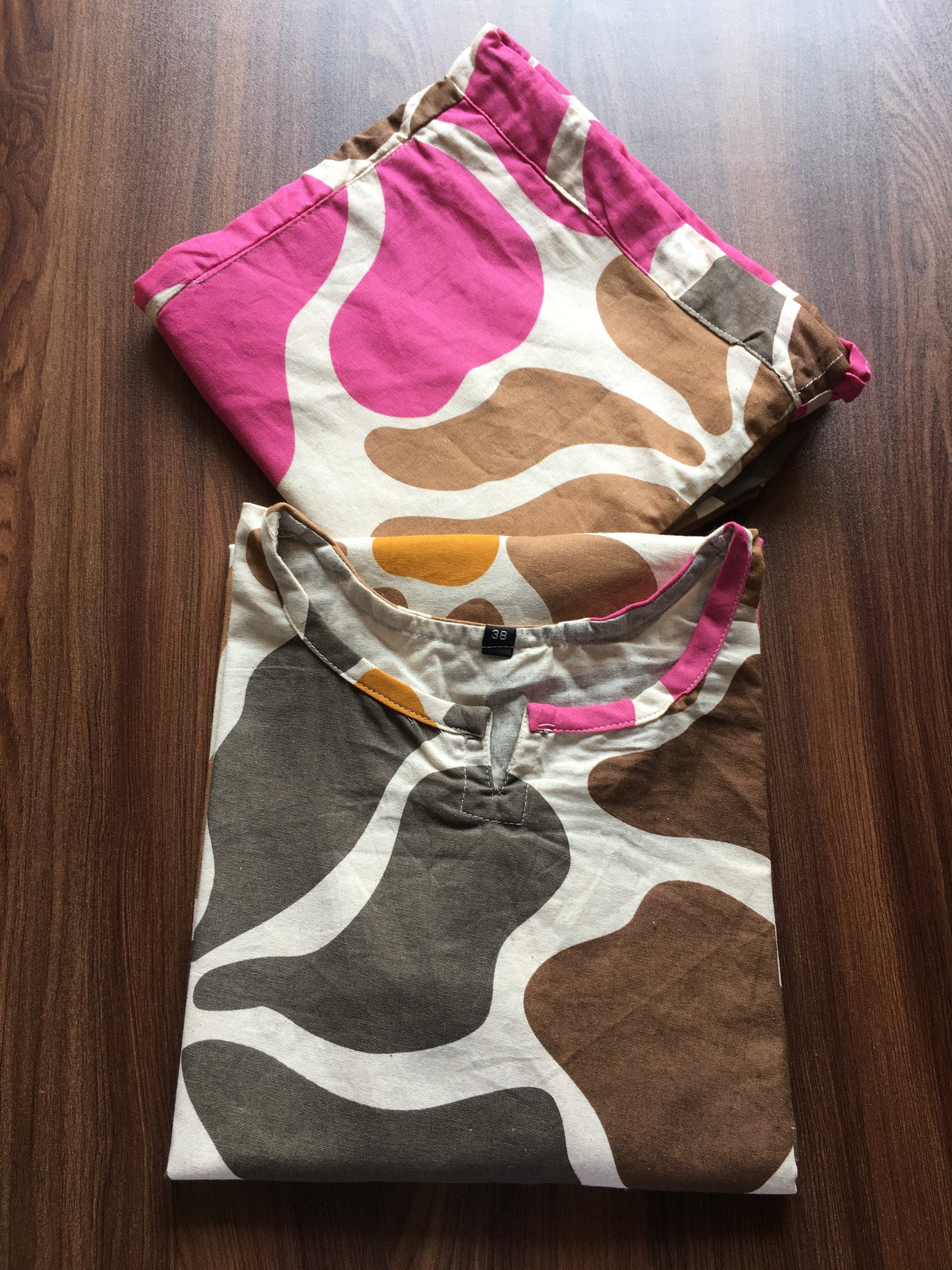BIg Sunflower - Brown Pink - Cord Set - Pure Cotton