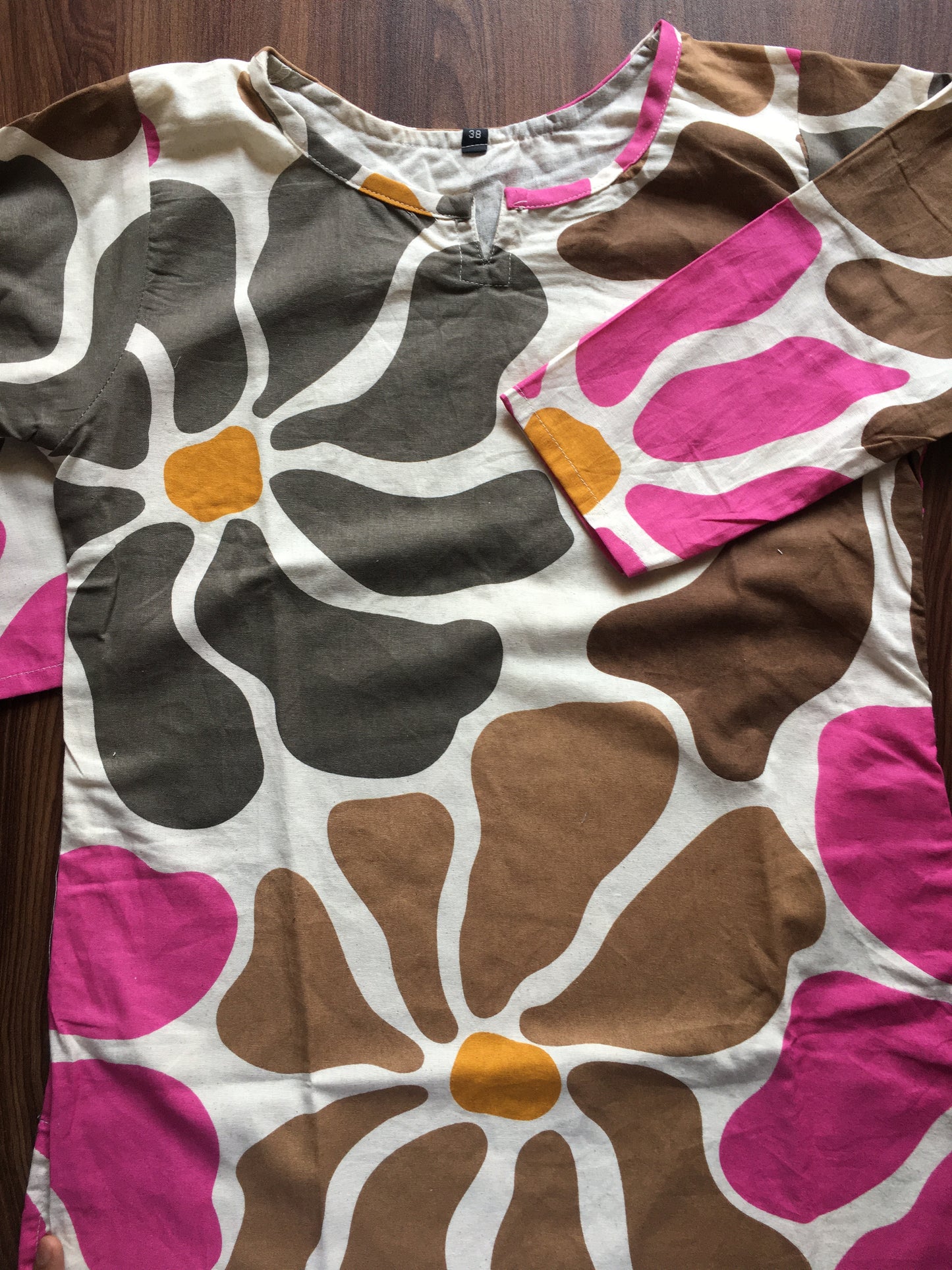 BIg Sunflower - Brown Pink - Cord Set - Pure Cotton