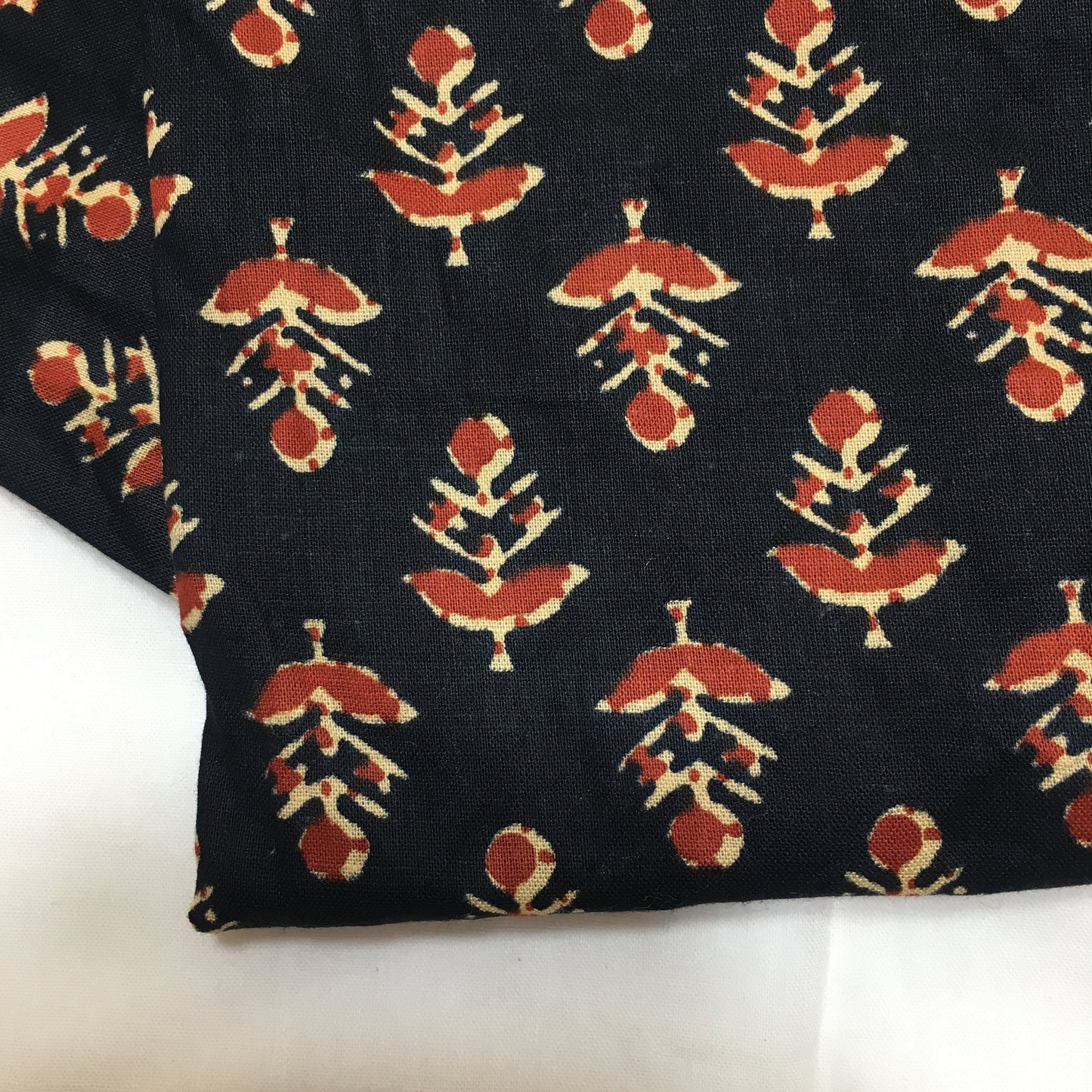 Pure Cotton - Short Kurti - Trees Print - Black