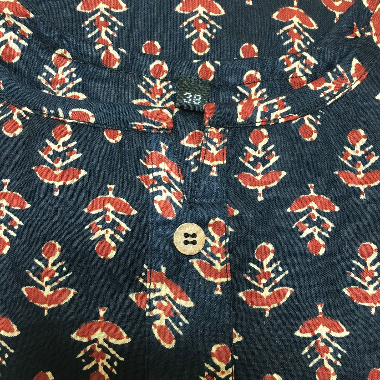 Pure Cotton - Short Kurti - Trees Print - Black
