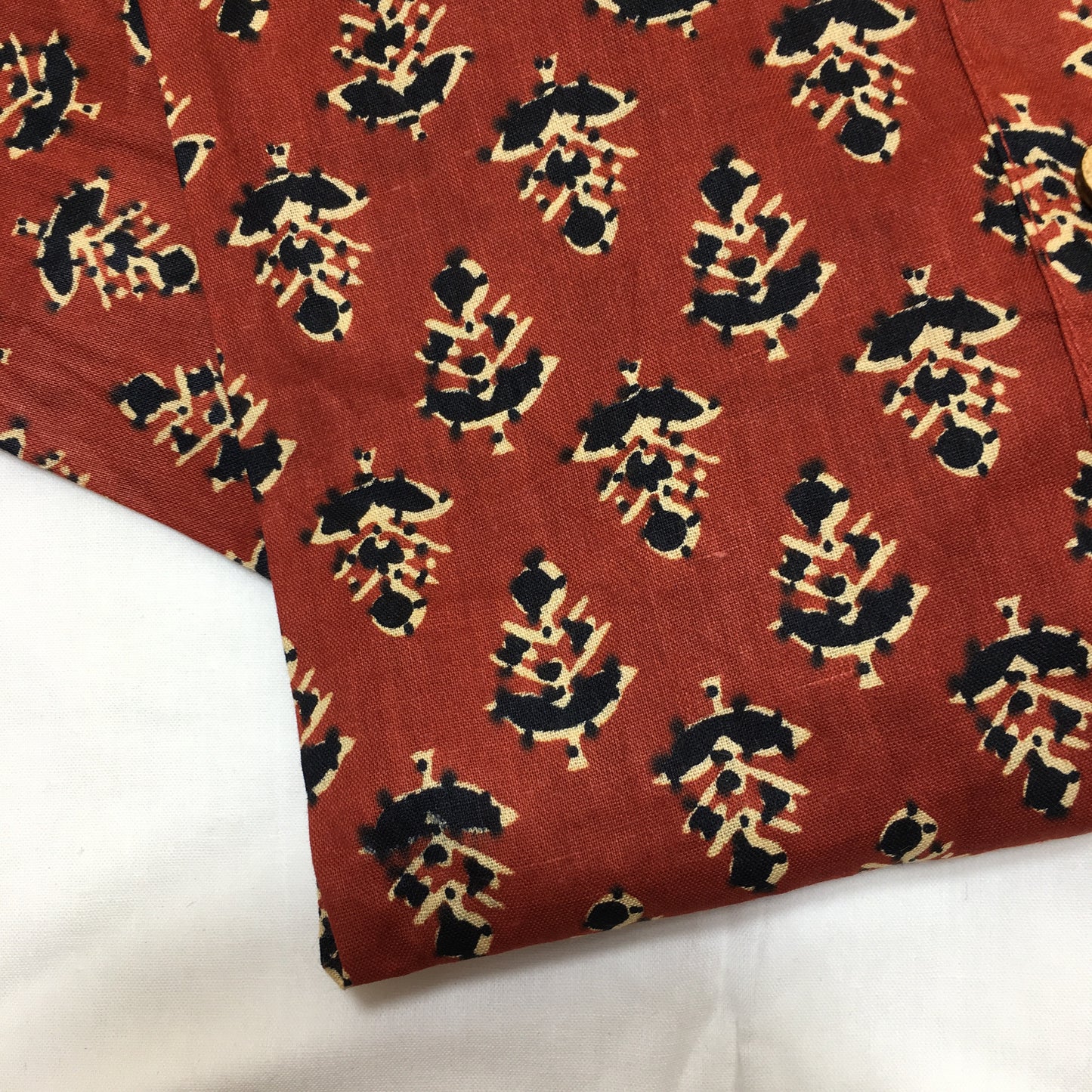 Pure Cotton - Short Kurti - Trees Print - Maroon
