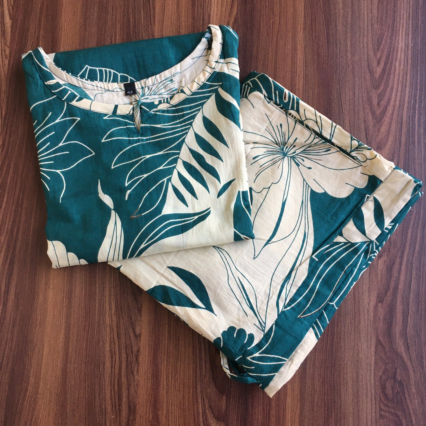 Lily Flower - Sea Green - Cord Set - Pure Cotton