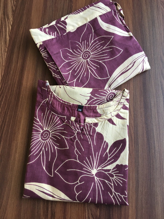 Lily Flower - Mulberry  - Cord Set - Pure Cotton