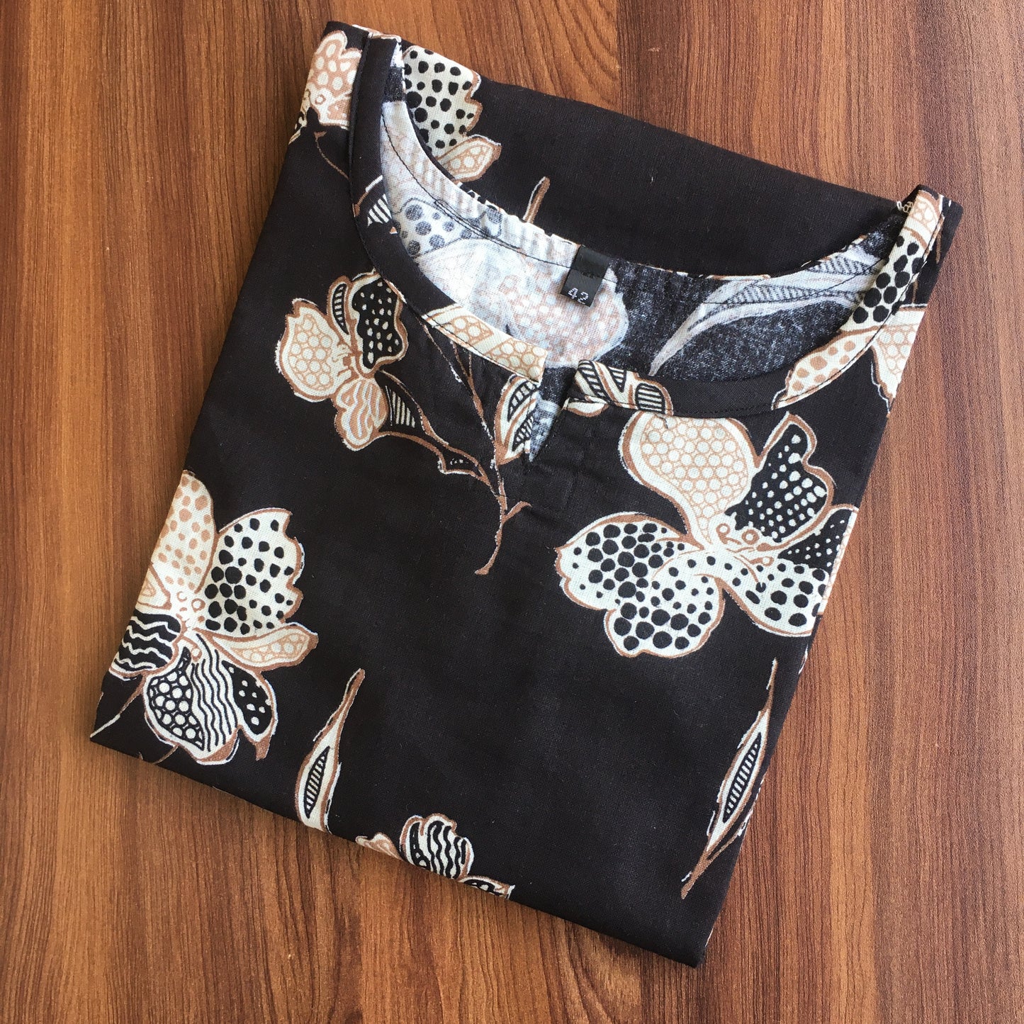 Flower & Leaf - Black - Cord Set - Pure Cotton