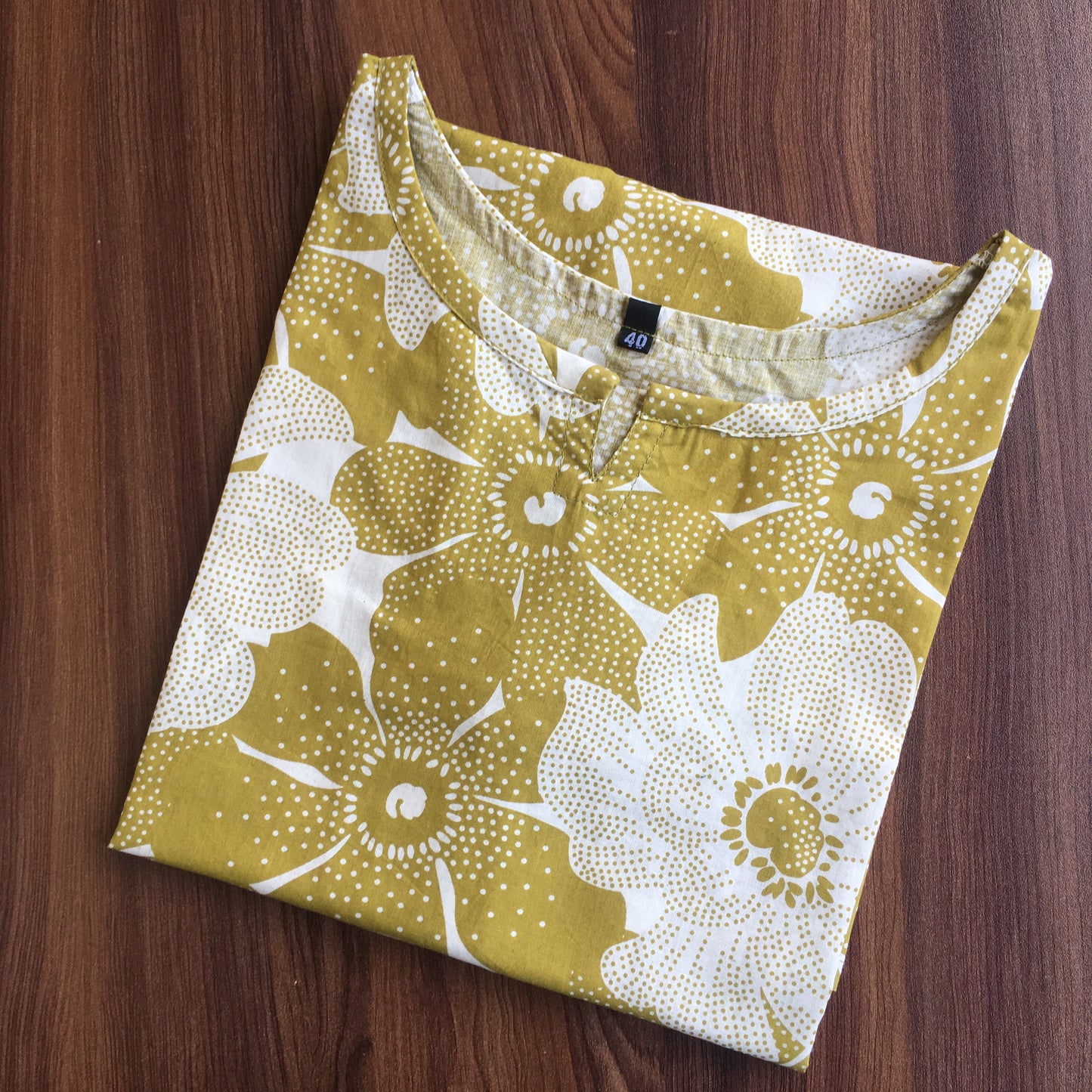 Sketch Print - Pista Flower - Cord Set - Pure Cotton