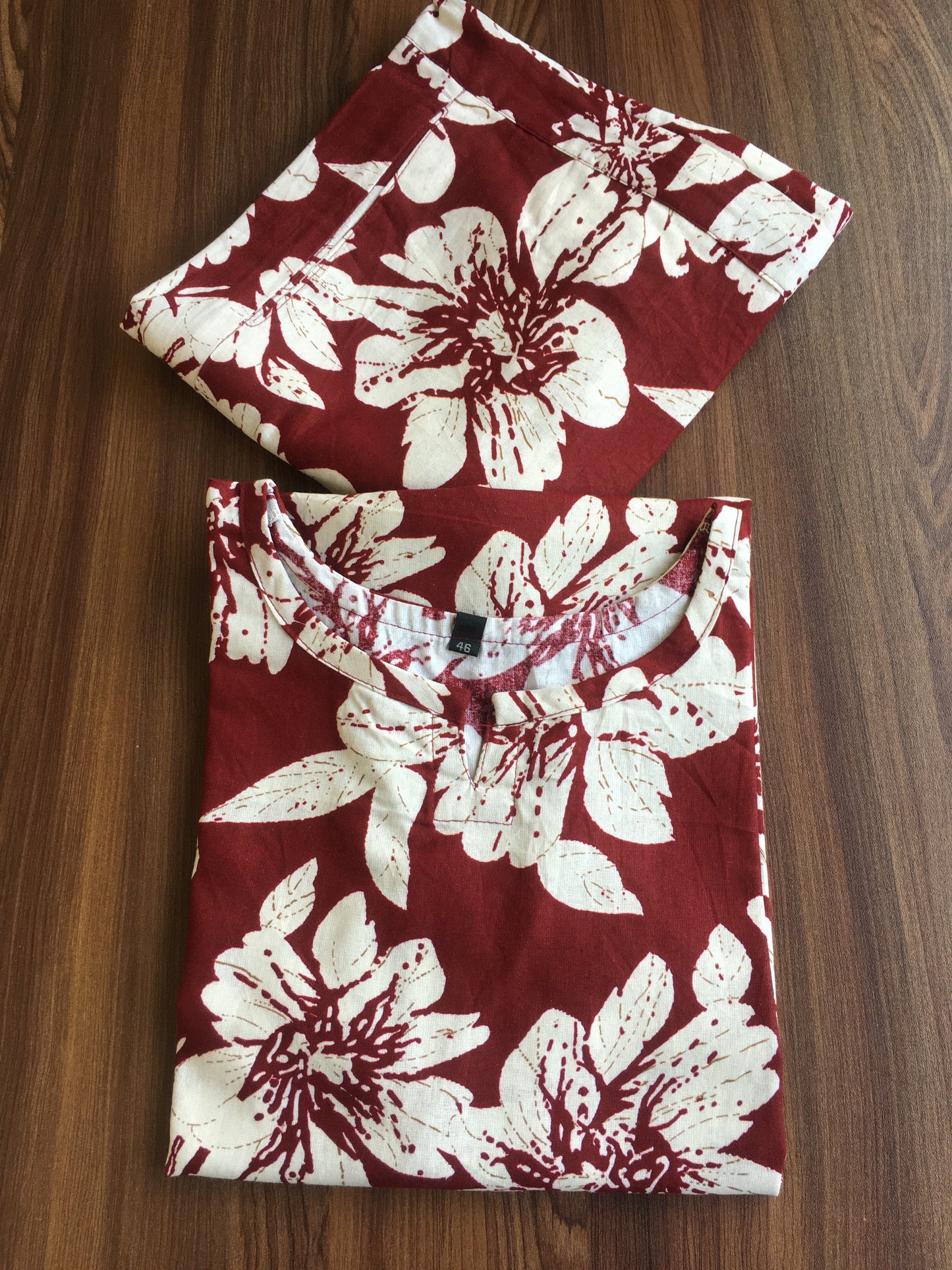 HIbiscus - Maroon - Cord Set - Pure Cotton