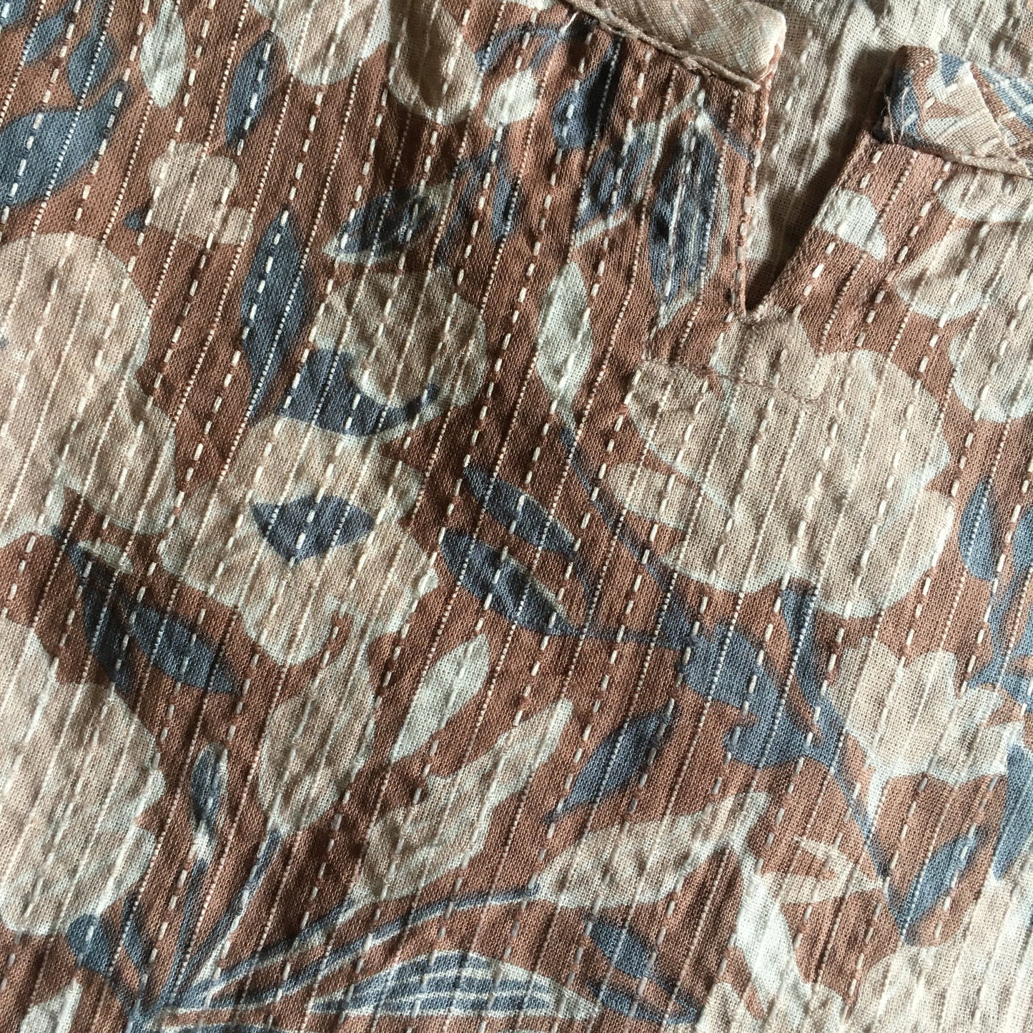 Katha Work - Classy Flowers - Brown - Cord Set - Pure Cotton