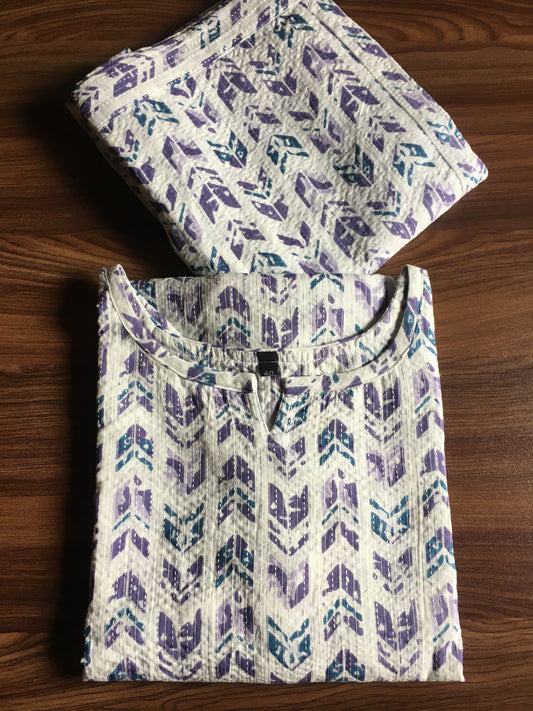 Katha Arrow - Purple Blue - Cord Set - Pure Cotton