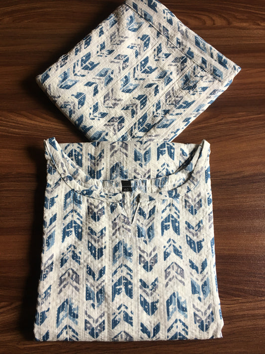 Katha Arrow - Blue Grey - Cord Set - Pure Cotton