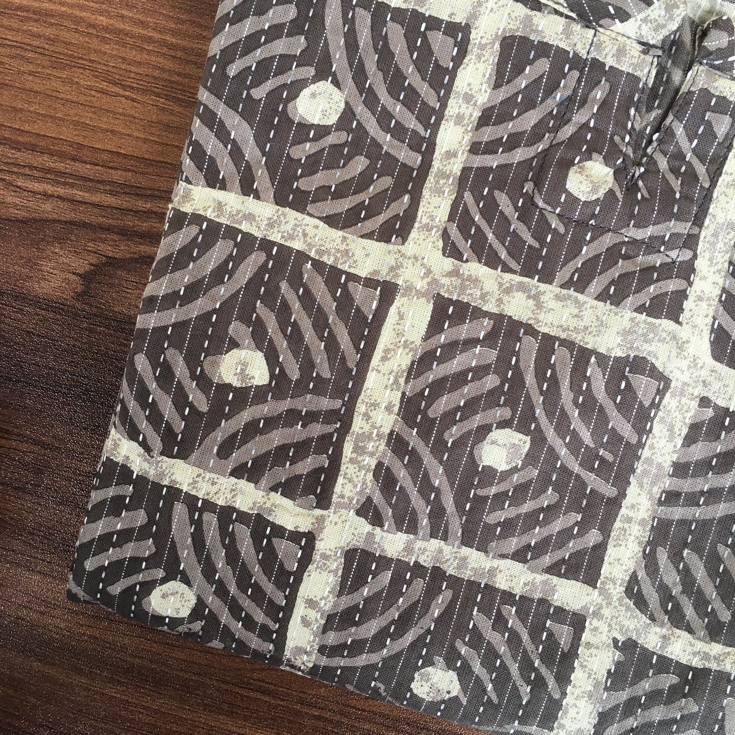 Katha Work - Square & Circle - Brown - Cord Set - Pure Cotton