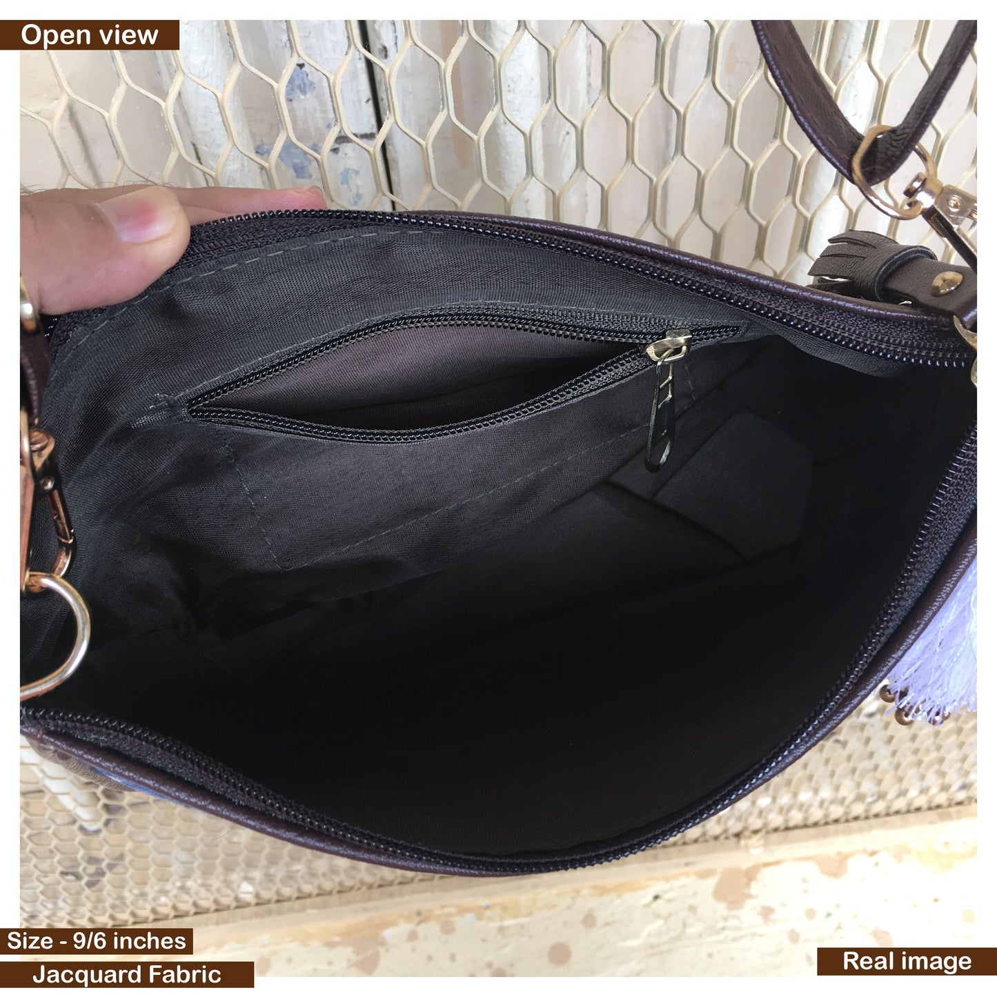 AMARA - Shoulder Bag Cum Sling - New Black Zigzag