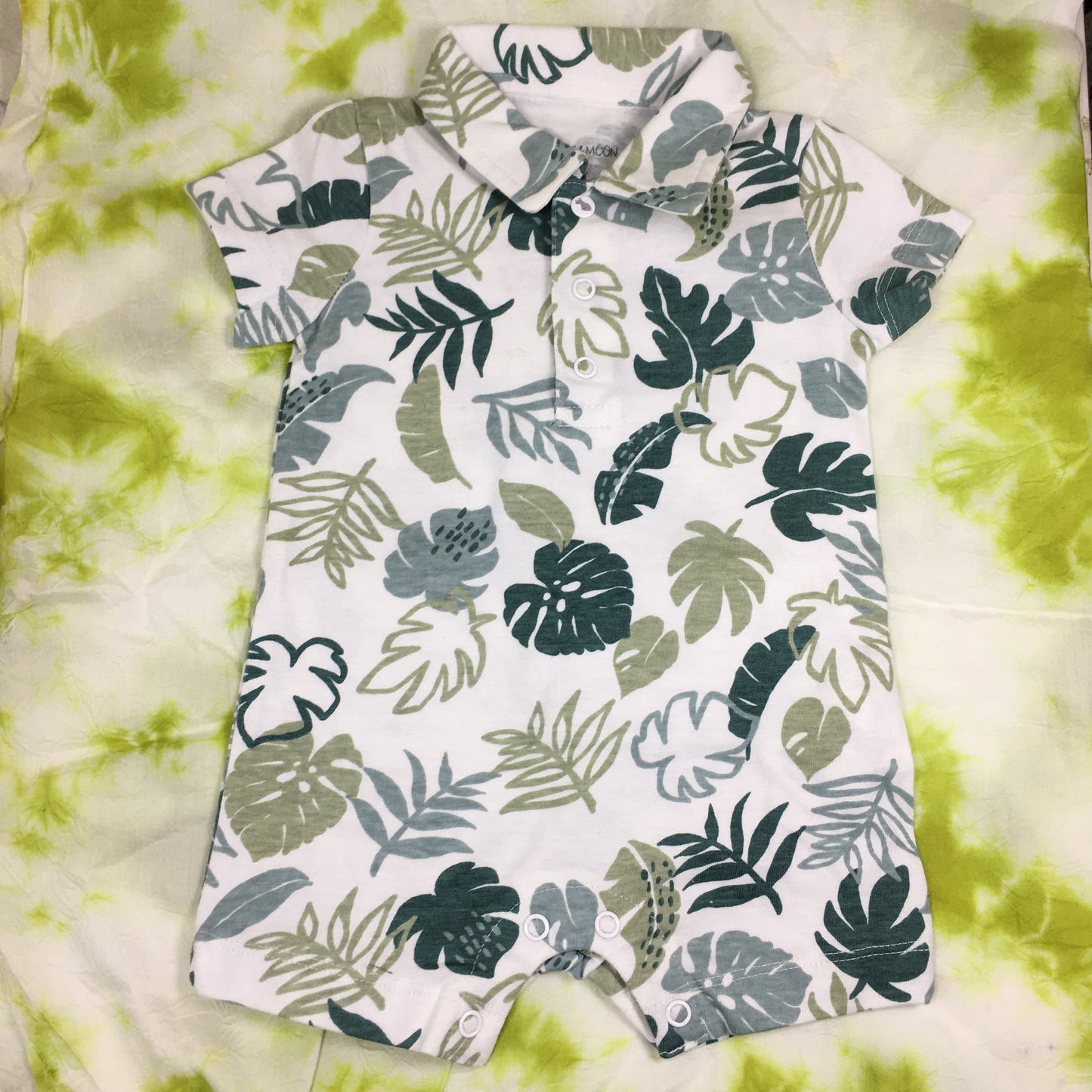 Organic Cotton Romper in Leaf Print - No - 3