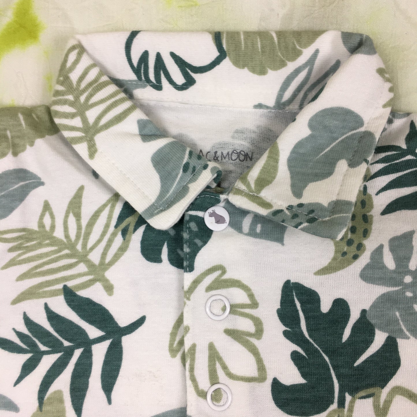 Organic Cotton Romper in Leaf Print - No - 3