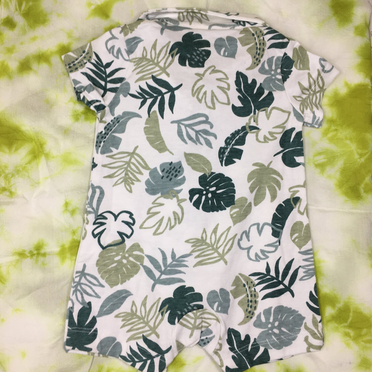 Organic Cotton Romper in Leaf Print - No - 3