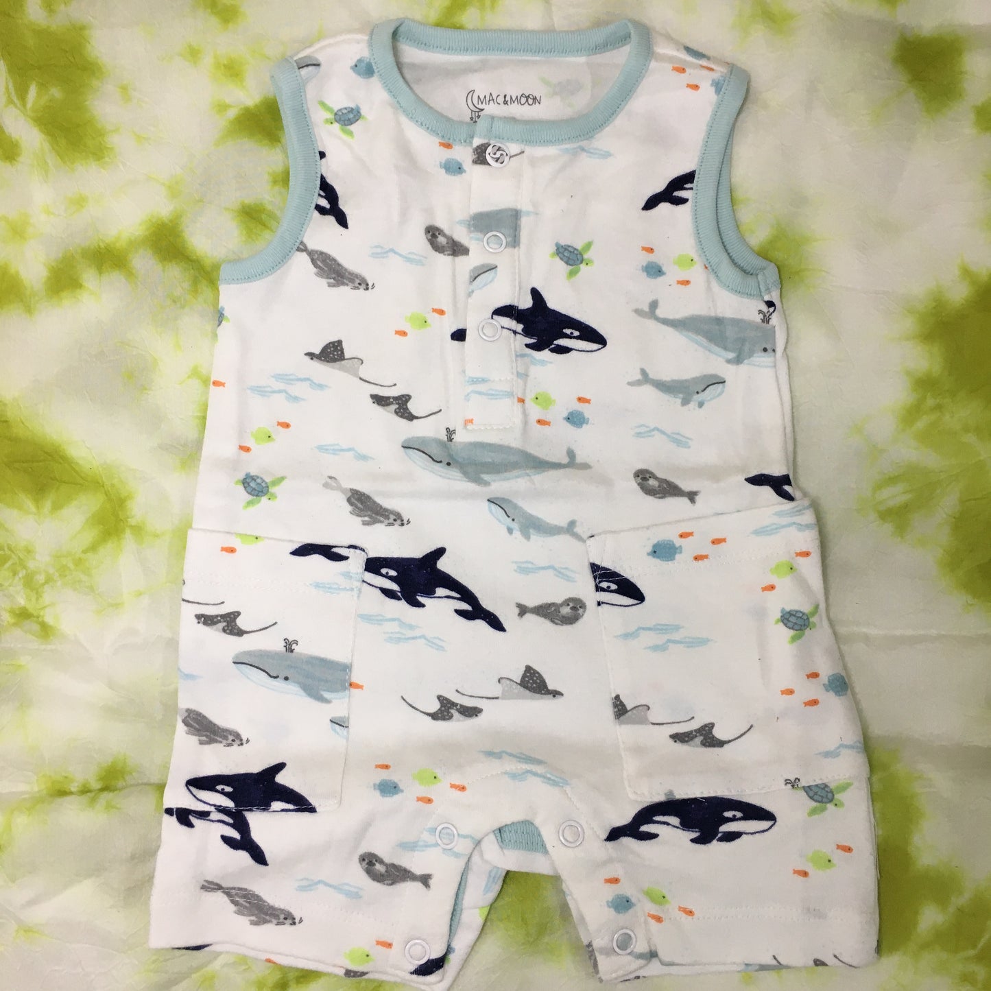 Organic Cotton Romper in Sweet Sea Life Print